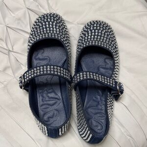 Blue Rhinestone Mary Jane Shoes – Sparkle Party Heel